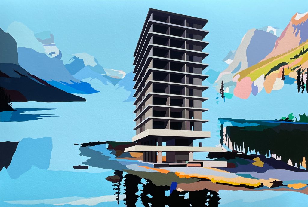 BLUE MOUNTAIN & FLOATING BUILDING